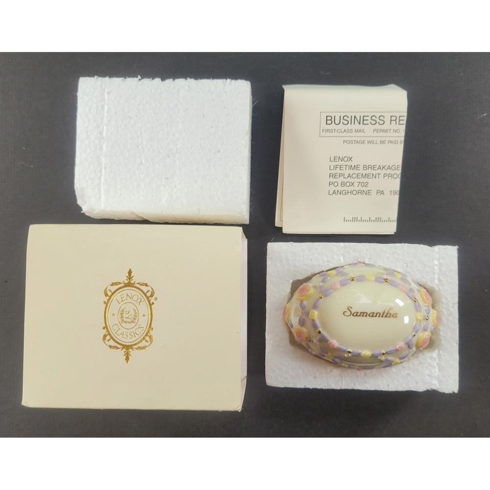 Lenox Easter Promise Of Spring Rose Trellis Egg "Samantha"